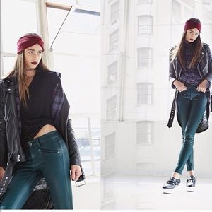 LF carmar green wax jeans